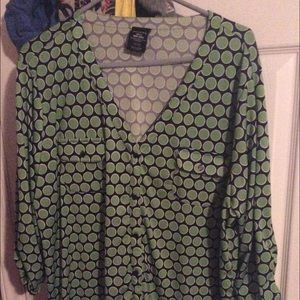 Green and blue poke dot  shirt
